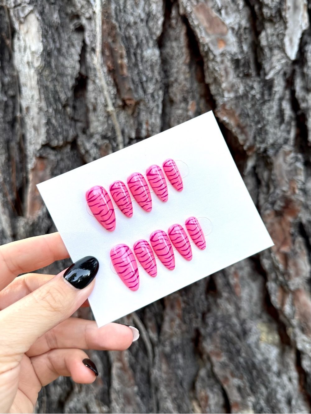 Pink Zebra Pop Press-On Nails